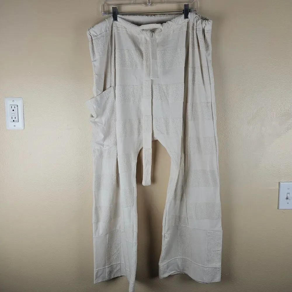 Free People Beach Island Boho Set Crop Top Wrap Terry V Neck‎ And Pants